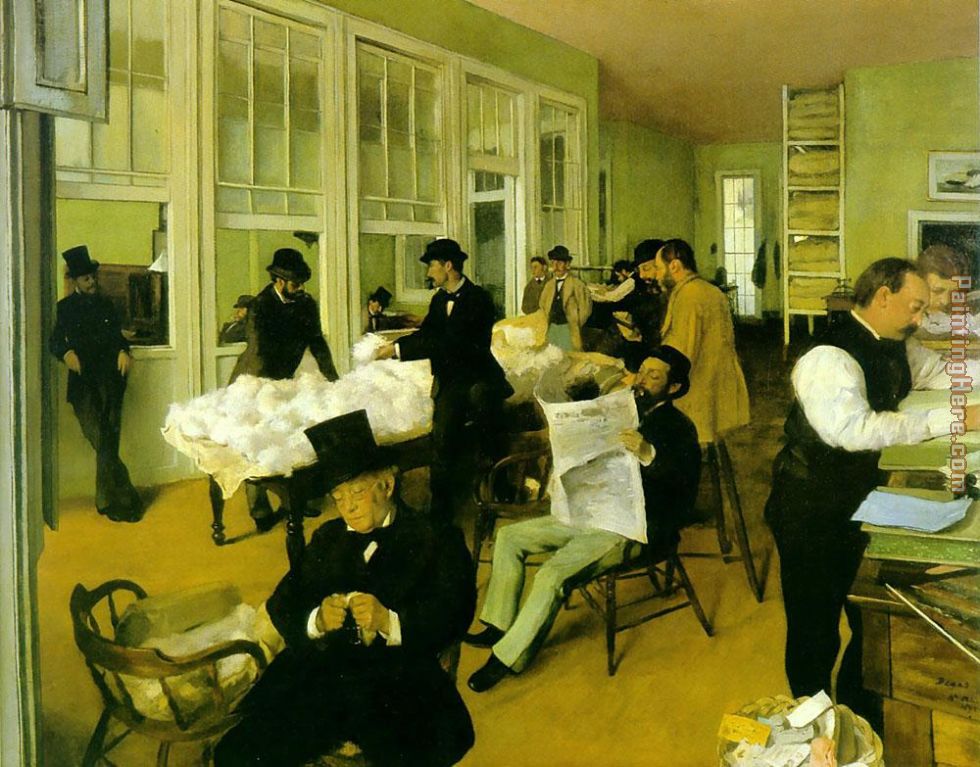 Portrait in a New Orleans Cotton Office painting - Edgar Degas Portrait in a New Orleans Cotton Office art painting